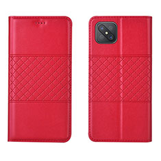 Handytasche Stand Schutzhülle Flip Leder Hülle für Oppo A92s 5G Rot