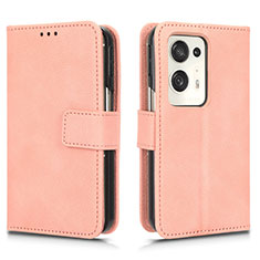 Handytasche Stand Schutzhülle Flip Leder Hülle für Oppo Find N2 5G Rosegold