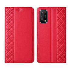 Handytasche Stand Schutzhülle Flip Leder Hülle für Oppo K7x 5G Rot