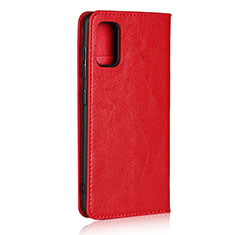 Handytasche Stand Schutzhülle Flip Leder Hülle für Samsung Galaxy A41 Rot