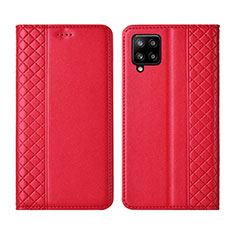 Handytasche Stand Schutzhülle Flip Leder Hülle für Samsung Galaxy A42 5G Rot