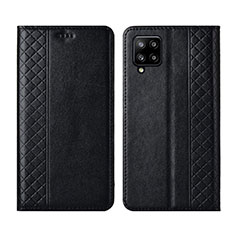 Handytasche Stand Schutzhülle Flip Leder Hülle für Samsung Galaxy A42 5G Schwarz