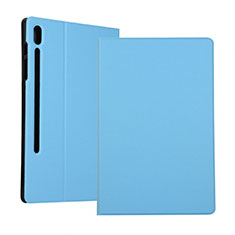 Handytasche Stand Schutzhülle Flip Leder Hülle für Samsung Galaxy Tab S6 10.5 SM-T860 Hellblau