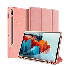 Handytasche Stand Schutzhülle Flip Leder Hülle für Samsung Galaxy Tab S7 Plus 5G 12.4 SM-T976 Rosa