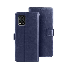 Handytasche Stand Schutzhülle Flip Leder Hülle für Xiaomi Mi 10 Lite Blau