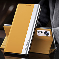 Handytasche Stand Schutzhülle Flip Leder Hülle für Xiaomi Mi 12 Pro 5G Gelb