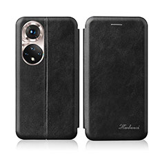 Handytasche Stand Schutzhülle Flip Leder Hülle H01D für Huawei Honor 50 5G Schwarz