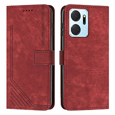 Handytasche Stand Schutzhülle Flip Leder Hülle H01X für Huawei Honor X7a Rot