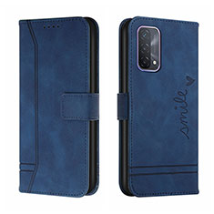 Handytasche Stand Schutzhülle Flip Leder Hülle H01X für Oppo A74 4G Blau