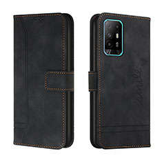 Handytasche Stand Schutzhülle Flip Leder Hülle H01X für Oppo A94 5G Schwarz