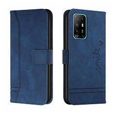 Handytasche Stand Schutzhülle Flip Leder Hülle H01X für Oppo A95 5G Blau