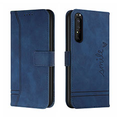 Handytasche Stand Schutzhülle Flip Leder Hülle H01X für Sony Xperia 1 III Blau