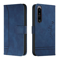 Handytasche Stand Schutzhülle Flip Leder Hülle H01X für Sony Xperia 1 IV Blau