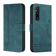 Handytasche Stand Schutzhülle Flip Leder Hülle H01X für Sony Xperia 1 V Grün