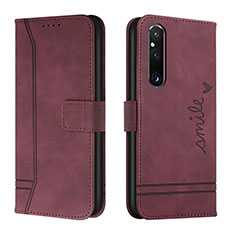 Handytasche Stand Schutzhülle Flip Leder Hülle H01X für Sony Xperia 1 V Rot