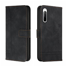 Handytasche Stand Schutzhülle Flip Leder Hülle H01X für Sony Xperia 10 III Lite Schwarz