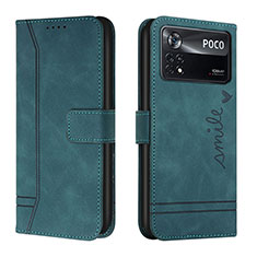 Handytasche Stand Schutzhülle Flip Leder Hülle H01X für Xiaomi Poco X4 Pro 5G Grün