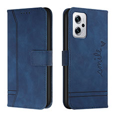 Handytasche Stand Schutzhülle Flip Leder Hülle H01X für Xiaomi Redmi Note 11T Pro 5G Blau