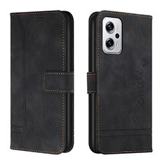 Handytasche Stand Schutzhülle Flip Leder Hülle H01X für Xiaomi Redmi Note 11T Pro 5G Schwarz