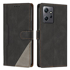 Handytasche Stand Schutzhülle Flip Leder Hülle H01X für Xiaomi Redmi Note 12 4G Schwarz