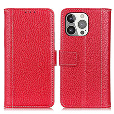 Handytasche Stand Schutzhülle Flip Leder Hülle H02 für Apple iPhone 14 Pro Max Rot