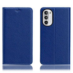 Handytasche Stand Schutzhülle Flip Leder Hülle H02P für Motorola Moto Edge (2022) 5G Blau