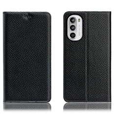 Handytasche Stand Schutzhülle Flip Leder Hülle H02P für Motorola Moto Edge (2022) 5G Schwarz