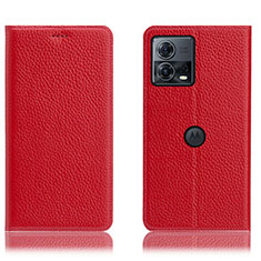 Handytasche Stand Schutzhülle Flip Leder Hülle H02P für Motorola Moto Edge 30 Fusion 5G Rot