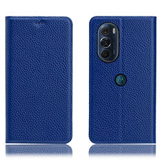 Handytasche Stand Schutzhülle Flip Leder Hülle H02P für Motorola Moto Edge X30 5G Blau