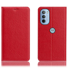 Handytasche Stand Schutzhülle Flip Leder Hülle H02P für Motorola Moto G41 Rot