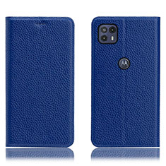 Handytasche Stand Schutzhülle Flip Leder Hülle H02P für Motorola Moto G50 5G Blau