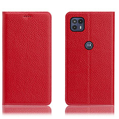 Handytasche Stand Schutzhülle Flip Leder Hülle H02P für Motorola Moto G50 5G Rot