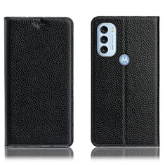 Handytasche Stand Schutzhülle Flip Leder Hülle H02P für Motorola Moto G71 5G Schwarz