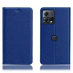 Handytasche Stand Schutzhülle Flip Leder Hülle H02P für Motorola Moto S30 Pro 5G Blau