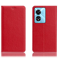 Handytasche Stand Schutzhülle Flip Leder Hülle H02P für Oppo A1 5G Rot