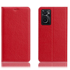 Handytasche Stand Schutzhülle Flip Leder Hülle H02P für Oppo A36 Rot