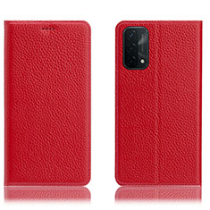 Handytasche Stand Schutzhülle Flip Leder Hülle H02P für Oppo A54 5G Rot