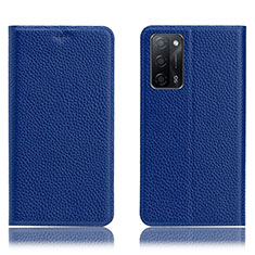 Handytasche Stand Schutzhülle Flip Leder Hülle H02P für Oppo A55 5G Blau