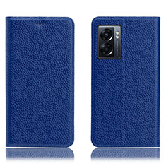 Handytasche Stand Schutzhülle Flip Leder Hülle H02P für Oppo A56S 5G Blau