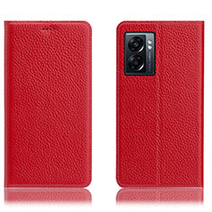 Handytasche Stand Schutzhülle Flip Leder Hülle H02P für Oppo A56S 5G Rot