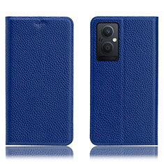 Handytasche Stand Schutzhülle Flip Leder Hülle H02P für Oppo A96 5G Blau