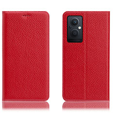 Handytasche Stand Schutzhülle Flip Leder Hülle H02P für Oppo A96 5G Rot