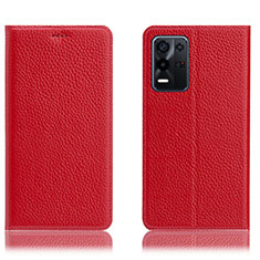 Handytasche Stand Schutzhülle Flip Leder Hülle H02P für Oppo K9X 5G Rot