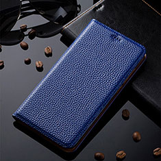 Handytasche Stand Schutzhülle Flip Leder Hülle H02P für Samsung Galaxy A31 Blau
