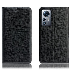 Handytasche Stand Schutzhülle Flip Leder Hülle H02P für Xiaomi Mi 12 5G Schwarz