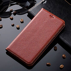Handytasche Stand Schutzhülle Flip Leder Hülle H02P für Xiaomi Redmi Note 10T 5G Braun