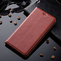 Handytasche Stand Schutzhülle Flip Leder Hülle H02P für Xiaomi Redmi Note 11 4G (2021) Braun