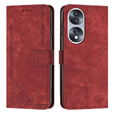 Handytasche Stand Schutzhülle Flip Leder Hülle H02X für Huawei Honor 70 5G Rot