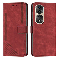 Handytasche Stand Schutzhülle Flip Leder Hülle H02X für Huawei Honor 70 Pro 5G Rot