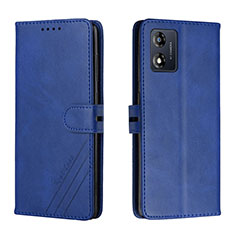 Handytasche Stand Schutzhülle Flip Leder Hülle H02X für Motorola Moto E13 Blau